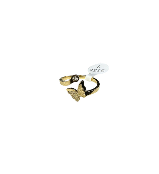 Women’s Gold Butterfly CZ Ring