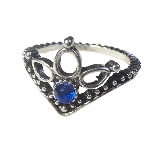 Women’s Silver Blue Gemstone Ring