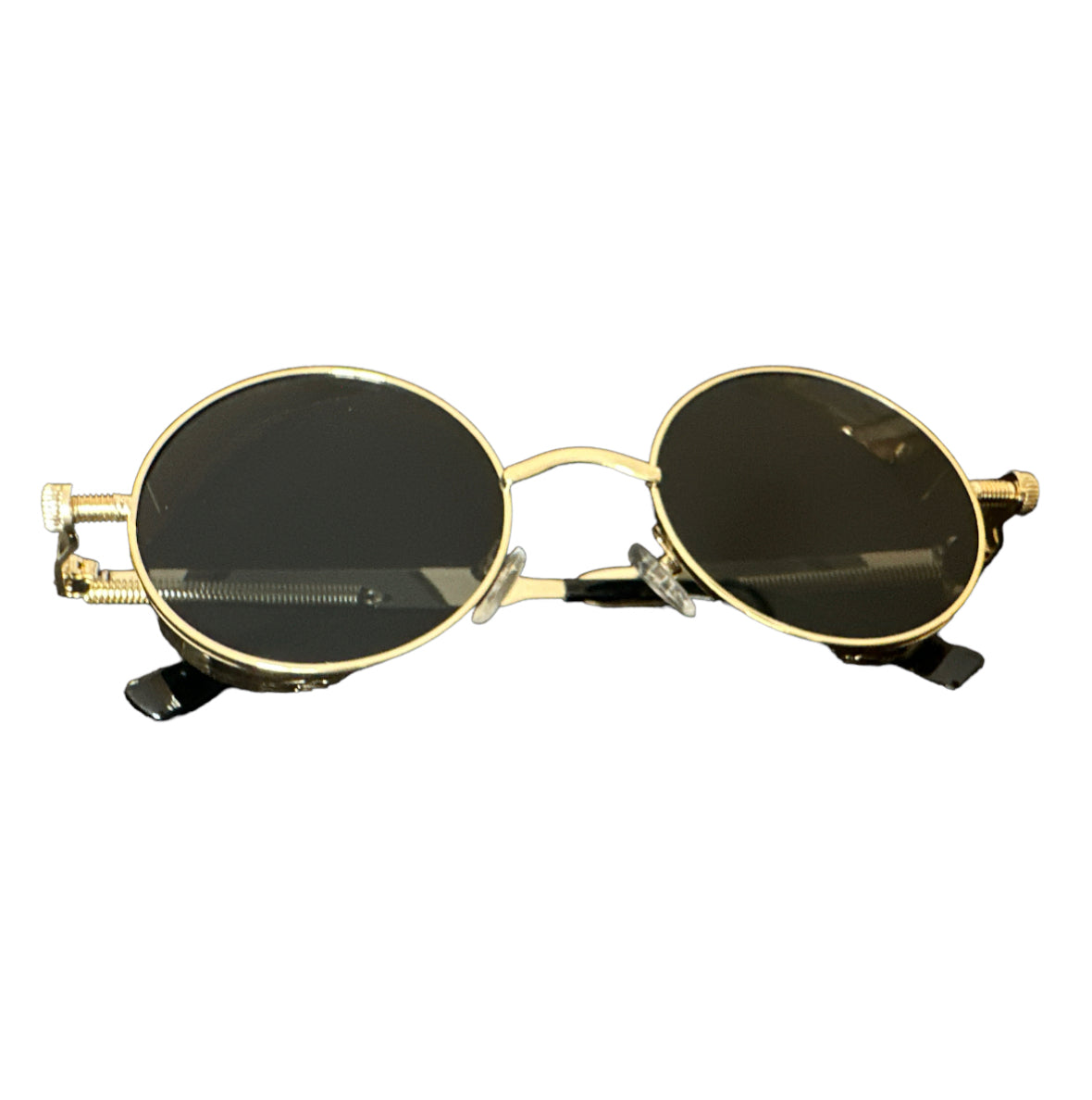 Retro Gold Black Lens Festival Sunglasses