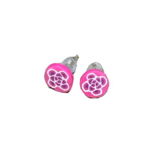 Pink Lotus Ear Studs