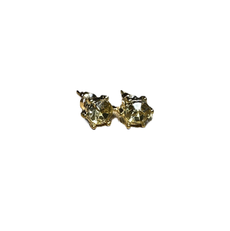 Gold Crystal Ear Studs 8mm