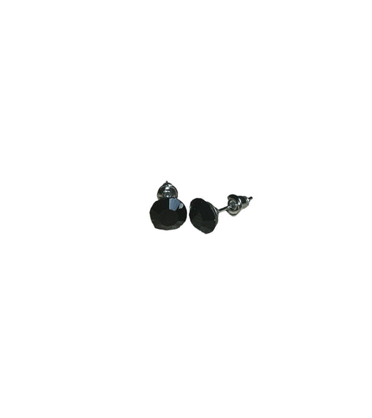 Black Diamond Ear Studs 8mm