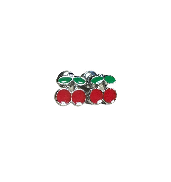 Cherry Ear Studs in Silver