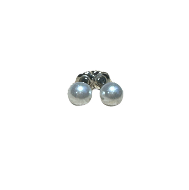 White Pearl Ear Studs 6mm