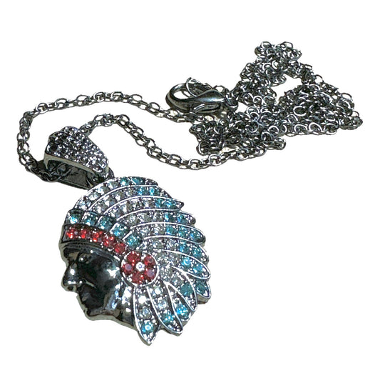 American Indian Necklace in Dark Silver