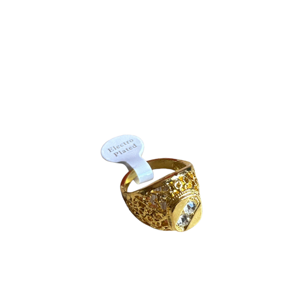 Gold Signet Ring CZ