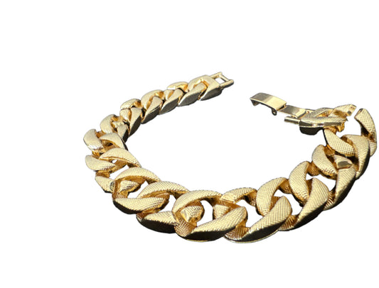 Gold Cuban Link Diamond Bracelet