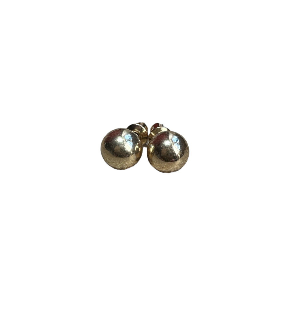 Gold Chrome Pearl Ear Studs 8mm