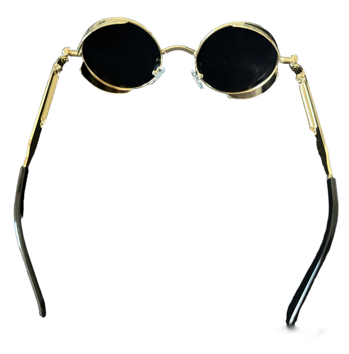 Retro Gold Black Lens Festival Sunglasses