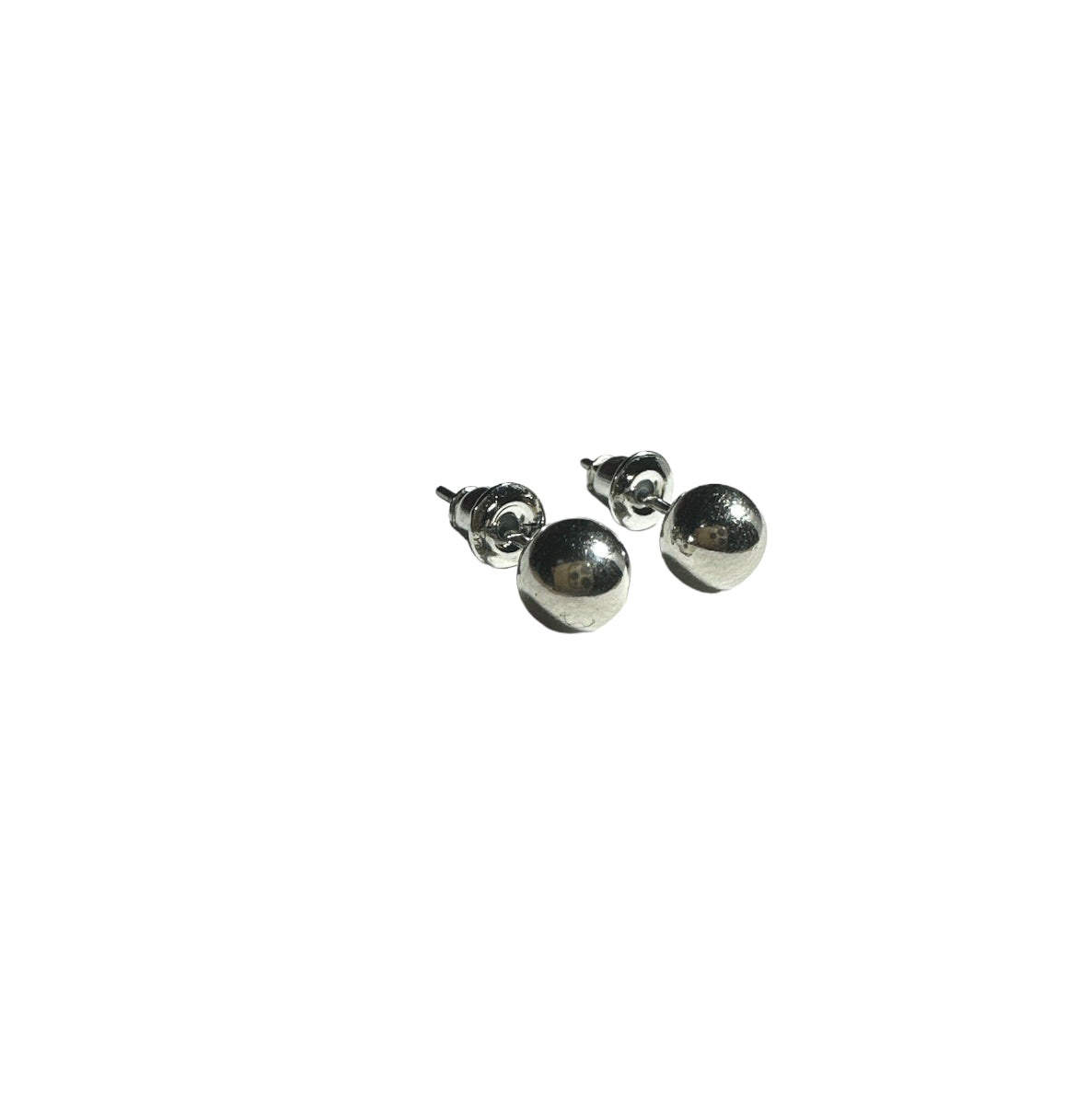 Silver Chrome Round Ear Studs 5mm