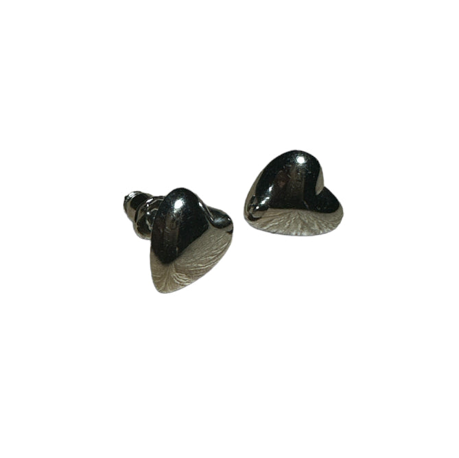 Silver Heart Ear Studs