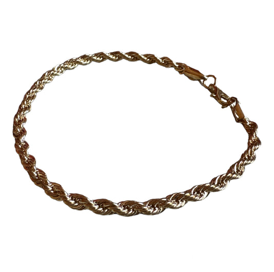 Gold Rope Bracelet 3mm