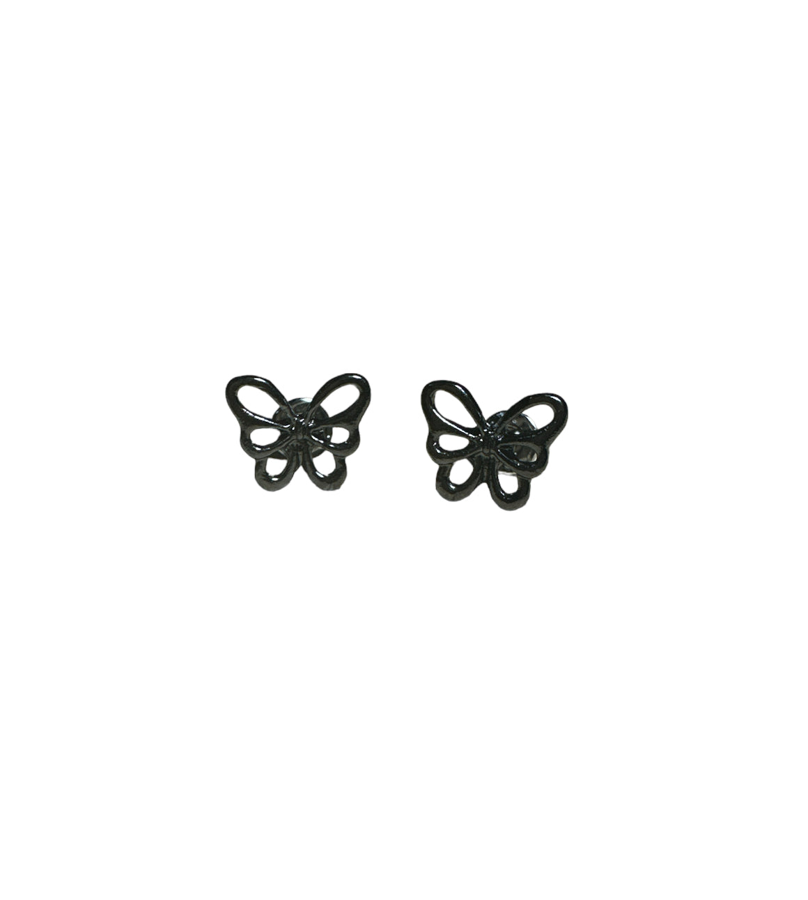 Black Butterfly Ear Studs