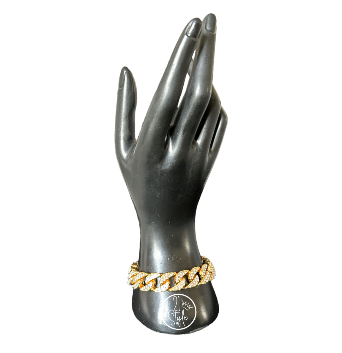 Gold Cuban Link Diamond Bracelet