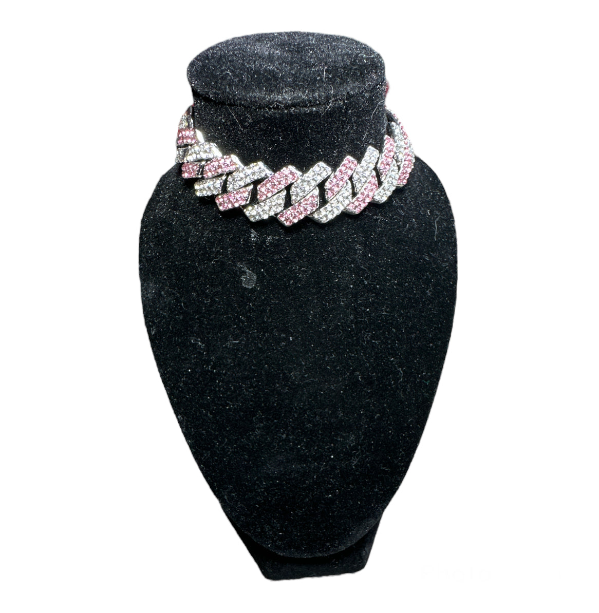 Pink Diamonds Cuban Link Necklace