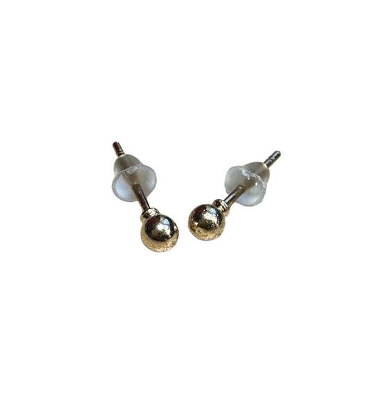 Gold Chrome Pearl Ear Studs 3mm
