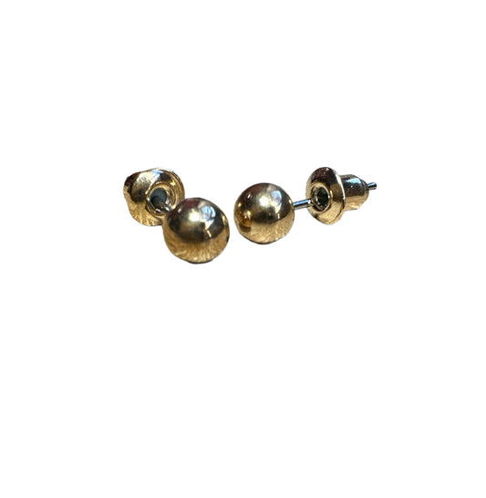 Gold Chrome Pearl Ear Studs 5mm